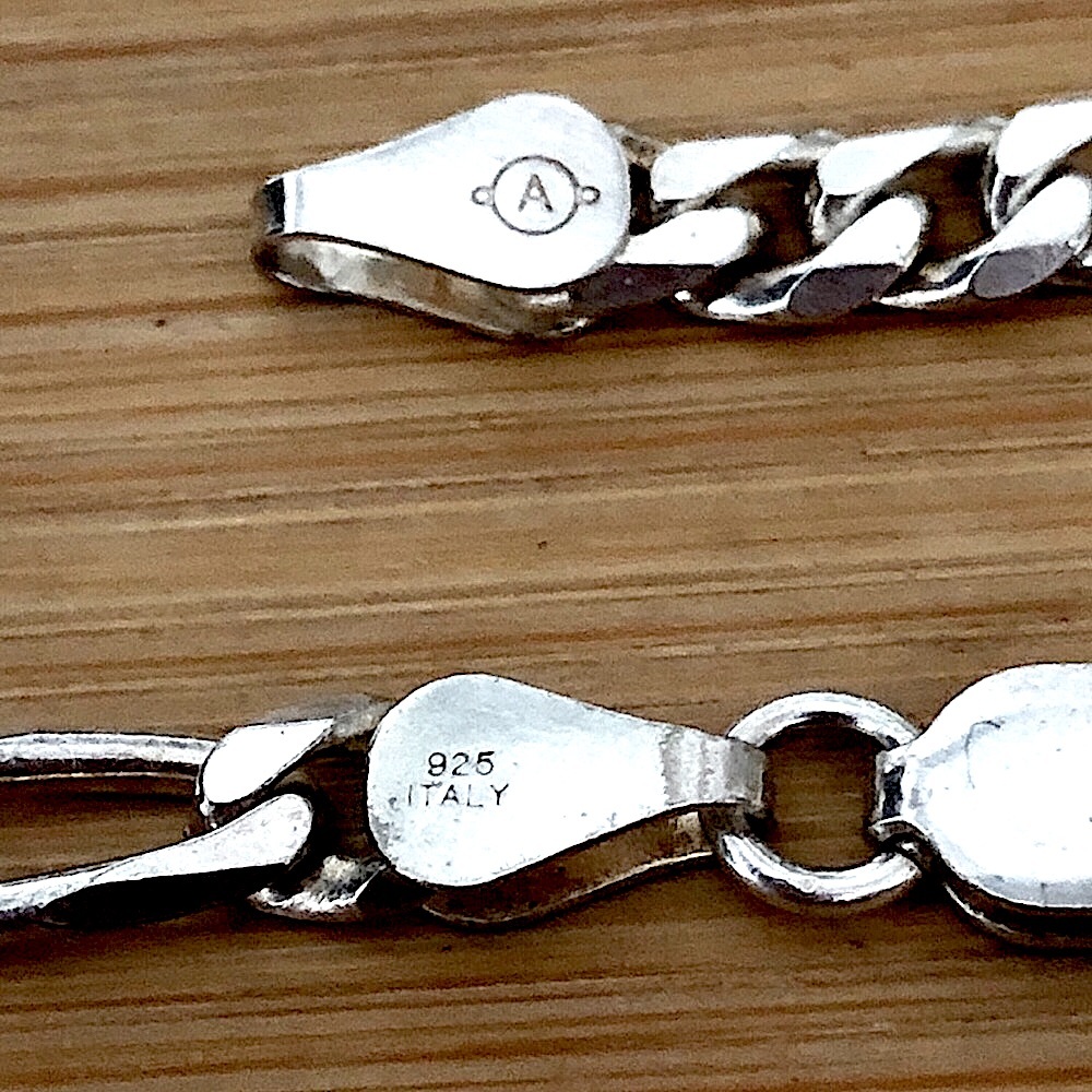 $128 Italian Designer Estate Chain Sterling Silver 21.4 gr Marked A 925 ITALY - Picture 4 of 4